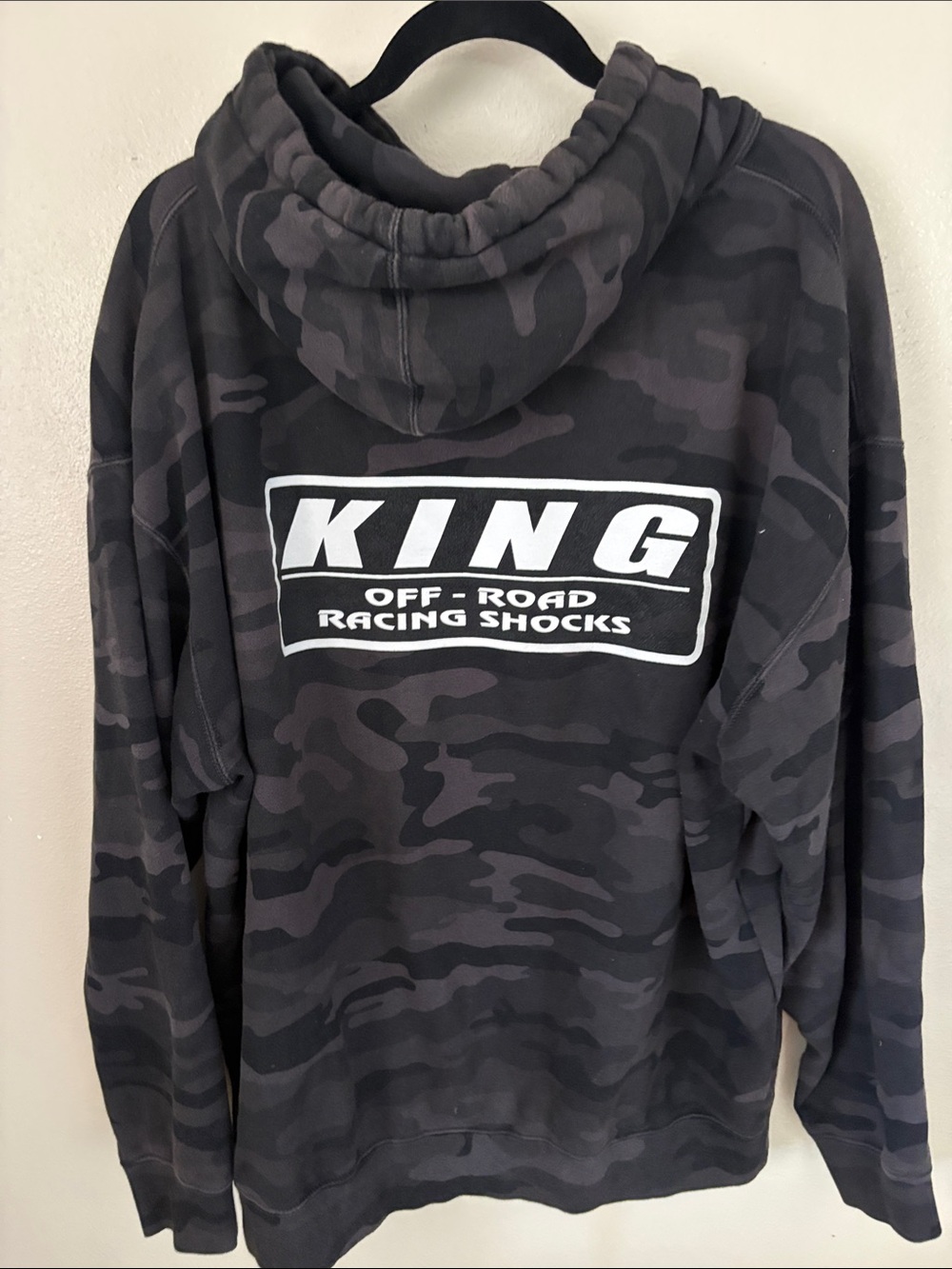 King Off-Road racing Black Camo Hoodie - Men’s Pullover Sweatshirt